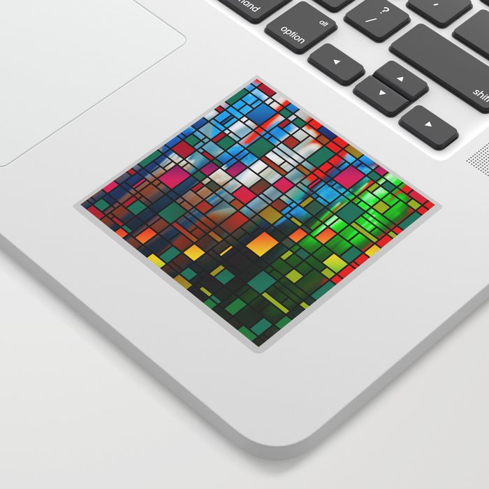 Abstract Modern Art Grid Pattern Sticker By Markuk97