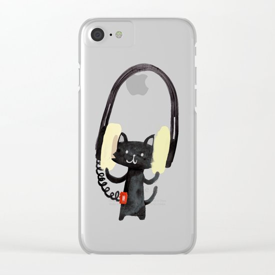 I Love Huge Headphone Clear iPhone Case