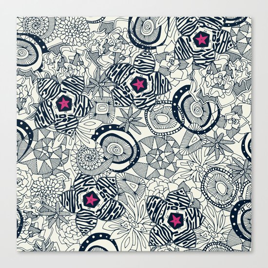 succulents ivory pink star Canvas Print