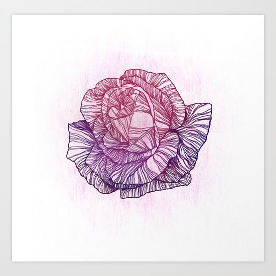 Purple rose Art Print