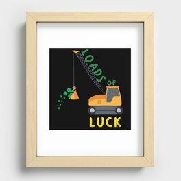 Excavator Load Luck Shamrock Saint Patrick's Day Recessed Framed Print
