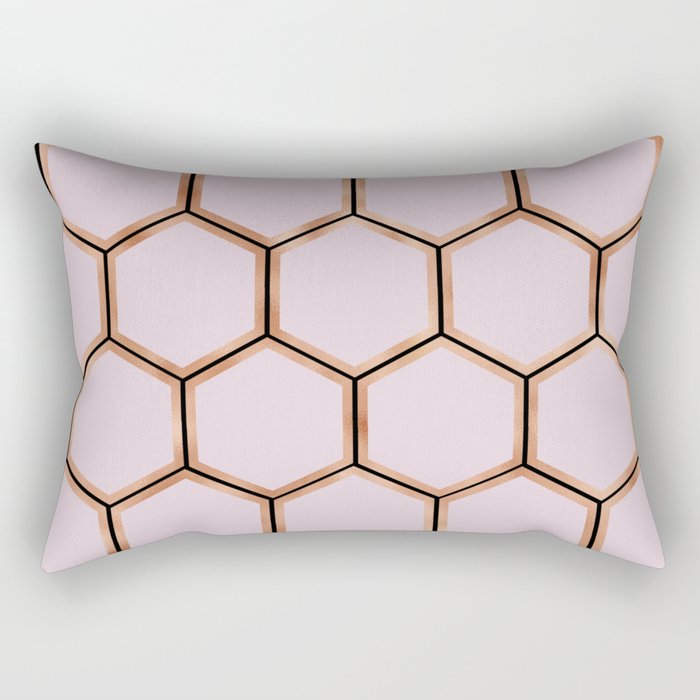 Copper sorbet geometric beehive - touch of onyx Rectangular Pillow