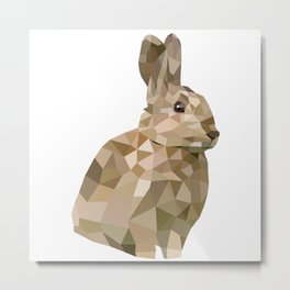 Rabbit Bunny  Geometric animal art Metal Print | Animal, Rabbit, Geo, Hare, Brown, Eastergift, Easterparty, Spring, Familylook, Animalart 