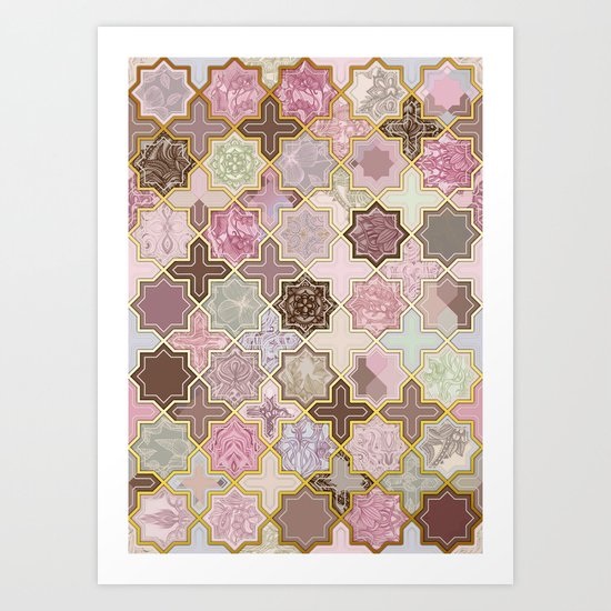 Neapolitan Geometric Tile Pattern Art Print