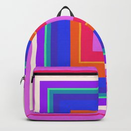 Squares in Purple, Blue, Red, Pink Backpack