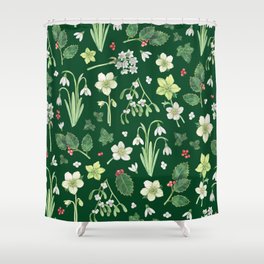 Winter Garden - dark green  Shower Curtain
