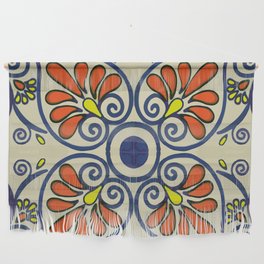 Art nouveau flowers bud elegant talavera classic mosaic Wall Hanging