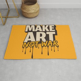Make art not war typography Area & Throw Rug