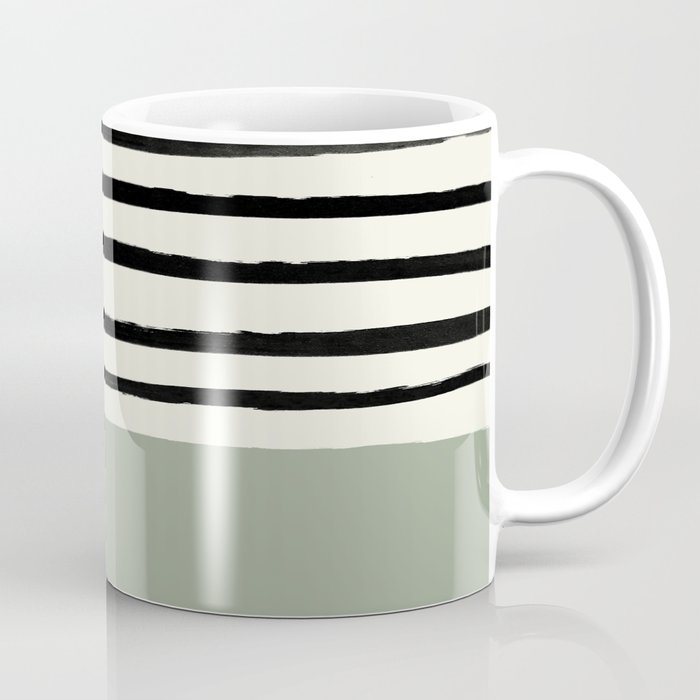 Sage Green x Stripes Coffee Mug