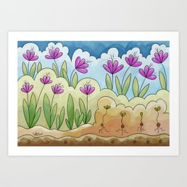 WILDFLOWERS GROWING By Lisette Art Print