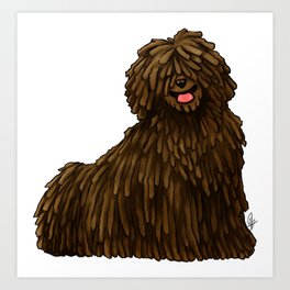 Dog Puli Brown Art Print