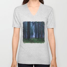 Green Magic Forest - Landscape Nature Photography V Neck T Shirt