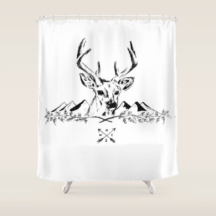 Stag Print Shower Curtain By Sootielimetree Society6