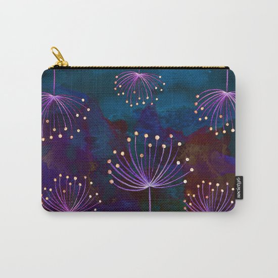 luminous dandelions on petrol blue Carry-All Pouch