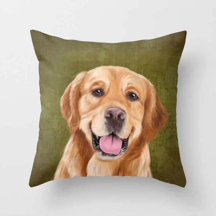 golden retriever throw pillow