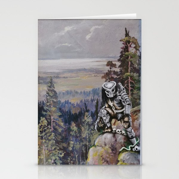Thrift shop painting, The Predator Stationery Cards