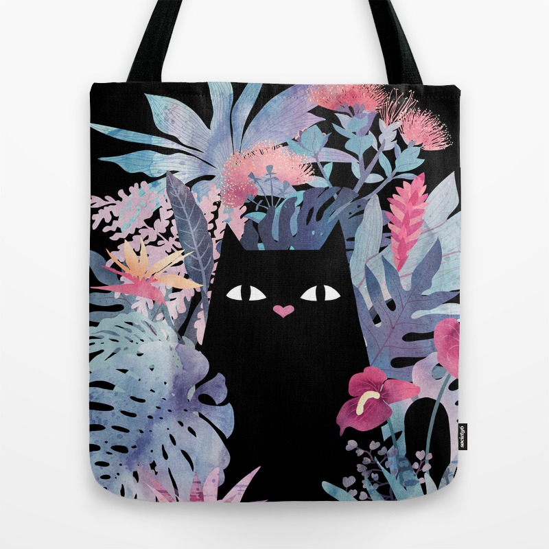 black velvet tote bag