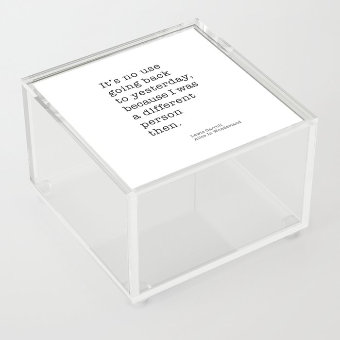 Different Person quote - Typewriter Quote Acrylic Box