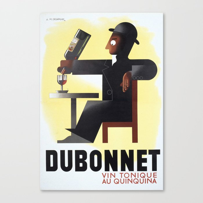 Vintage Advertising Poster - Dubonnet by A.M. Cassandre - Vintage French Advertising Poster Canvas Print