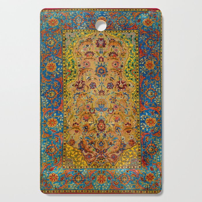 Hereke Vintage Persian Silk Rug Print Cutting Board