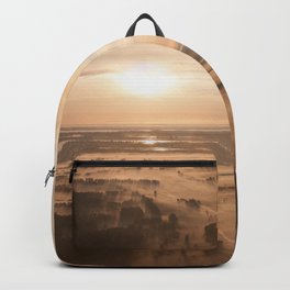Misty SunRise Backpack | Peace, Pastel, Photo, Drone, Aero, Land, Wanderlust, Sunset, Zen, Sunrise 