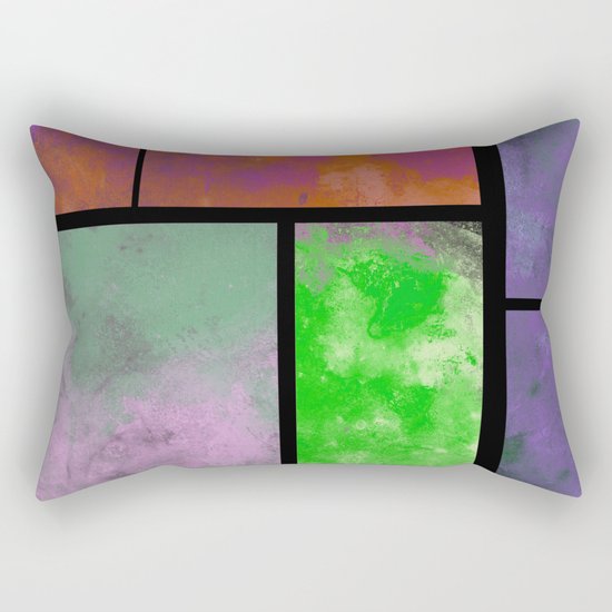 Textured Windows - Modern, abstract, textured painting Rectangular Pillow