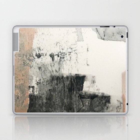 Peace and Quiet [1]: a pretty, minimal abstract piece in gray and peach by Alyssa Hamilton Art Laptop & iPad Skin