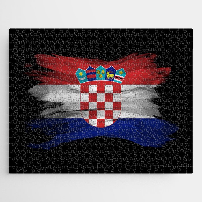 Croatia flag brush stroke, national flag Jigsaw Puzzle