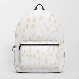 Luxe Gold Painted Polka Dot on White Backpack | Nature, Stripes, Polka, Dots, Watercolor, Striped, Gold, Painting, Metallic, Spots 