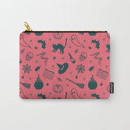 Spooky Halloween Pink and Black Pattern Carry-All Pouch