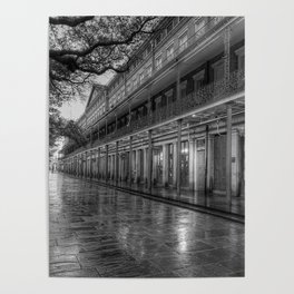 New Orleans, French Quarter, Jackson Square black and white photograph / black and white photography Poster