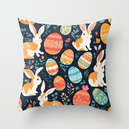 Modern Easter Bunny Collection Throw Pillow
