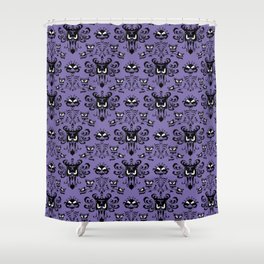 Purple Wallpaper Shower Curtain