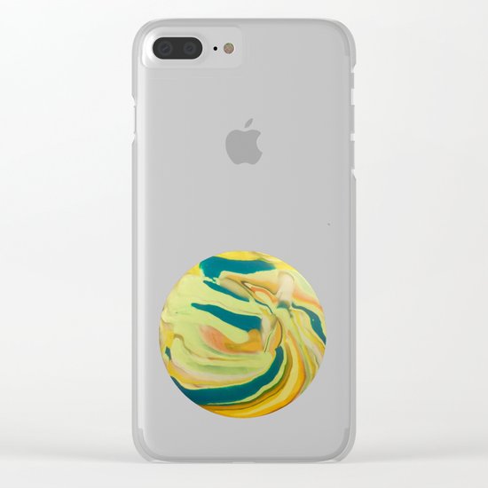 What The World Needs Now. Yellow Marble. Clear iPhone Case