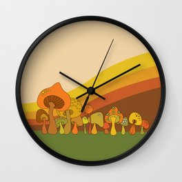Groovy Mushrooms Wall Clock