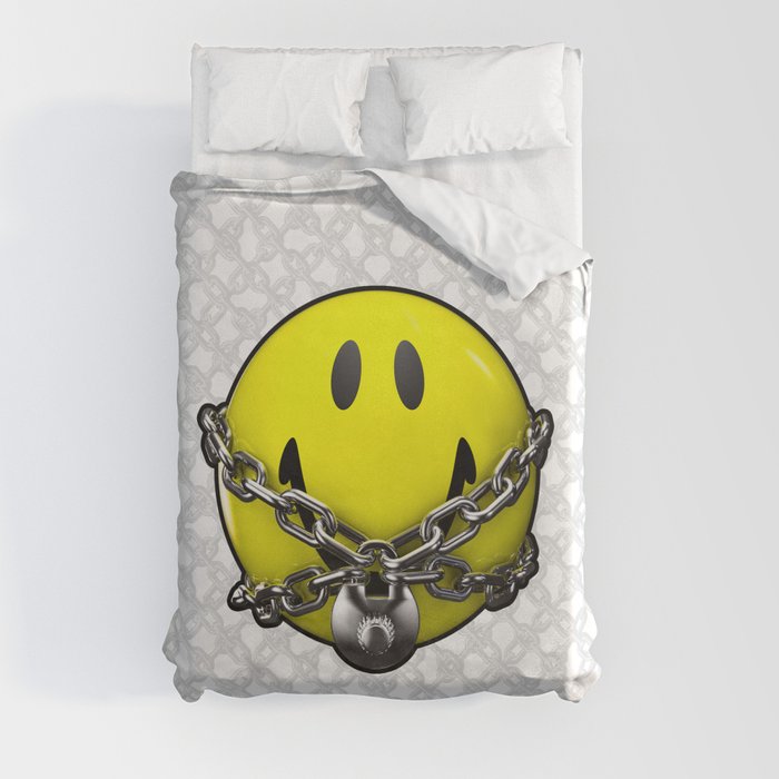 Quit Your Grinning / 3D chained up smiley Duvet Cover