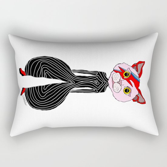 Bowie Cat Rectangular Pillow
