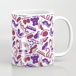 Gram Stain - Labeled Coffee Mug | Grampositive, Pattern, Microbial, Gramstain, Graphicdesign, Microbe, Micro, Scientist, Gramnegative, Bacteria 