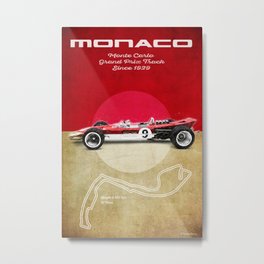 Monaco Racetrack Vintage Metal Print