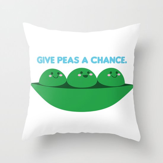 Give Peas A Chance Throw Pillow
