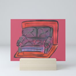 pink couch Mini Art Print