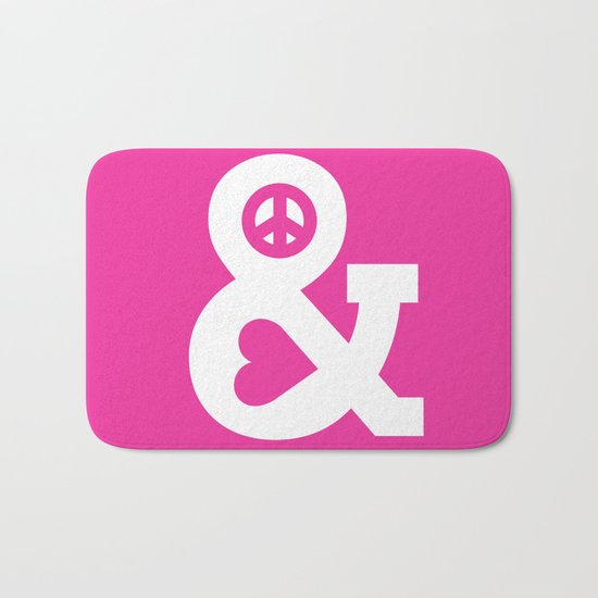 Peace and Love (pink edition) Bath Mat
