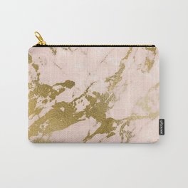 Champagne Blush Marble Carry-All Pouch
