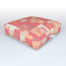 Rektangel Peach Pink Retro Contemporary Pastel Geometric Pattern Outdoor Floor Cushion