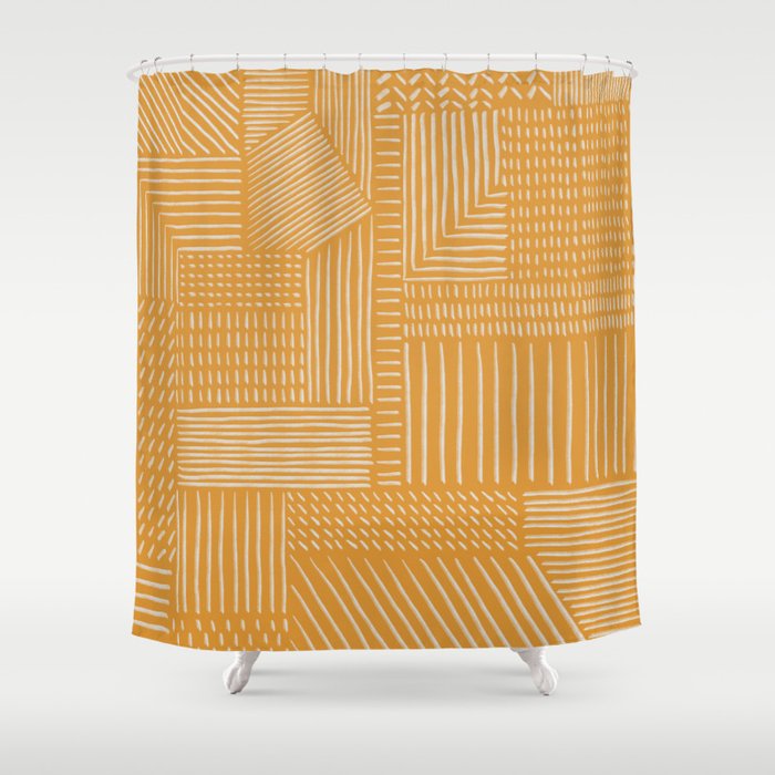 Mud Cloth / Yellow Shower Curtain