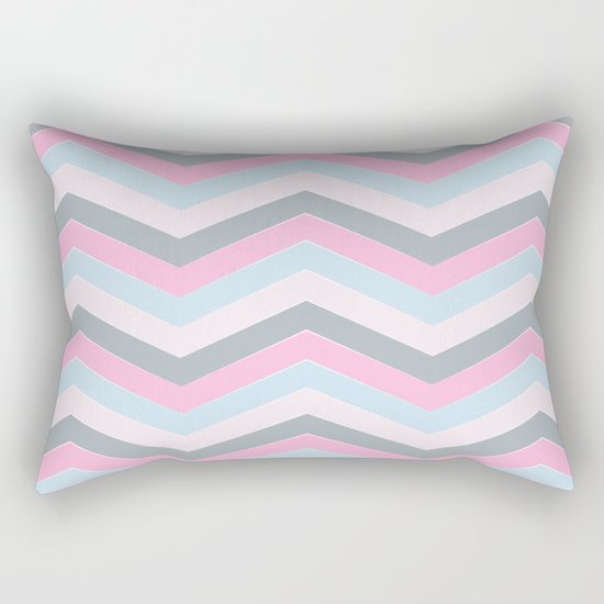 Different pastel colors pink blue grey-chevron-herringbone pattern Rectangular Pillow