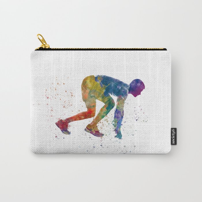 Athlete runner in watercolor Carry-All Pouch