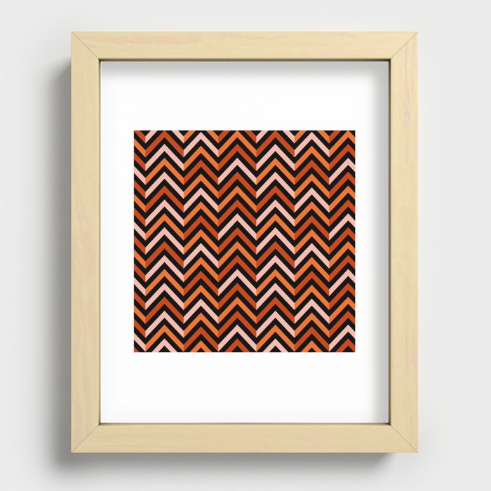 Sunset Chevron Abstract Recessed Framed Print