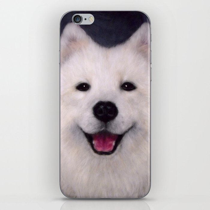 Cute Samoyed dog wool portrait iPhone Skin