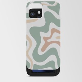 Liquid Swirl Abstract Pattern in Celadon Sage iPhone Card Case